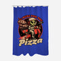 Space Pizza Delivery-None-Polyester-Shower Curtain-Studio Mootant