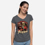 Space Pizza Delivery-Womens-V-Neck-Tee-Studio Mootant