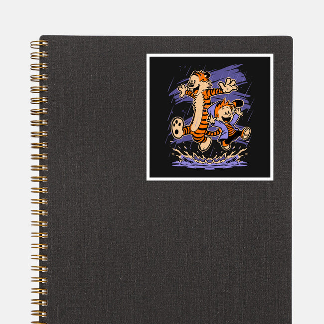 Rainy Day Tiger Boy-None-Glossy-Sticker-Studio Mootant