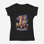 Rainy Day Tiger Boy-Womens-V-Neck-Tee-Studio Mootant