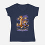 Rainy Day Tiger Boy-Womens-V-Neck-Tee-Studio Mootant