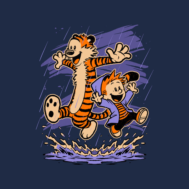 Rainy Day Tiger Boy-Womens-Basic-Tee-Studio Mootant