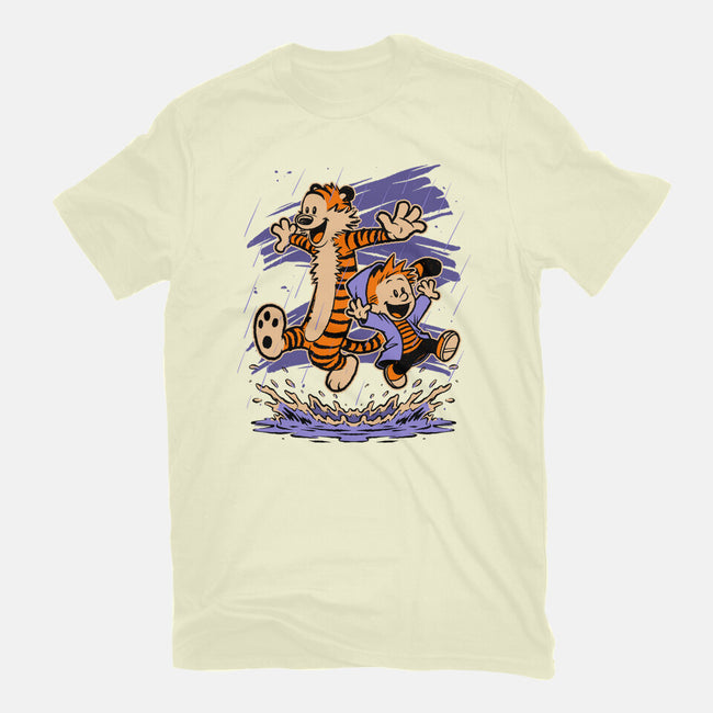 Rainy Day Tiger Boy-Mens-Basic-Tee-Studio Mootant