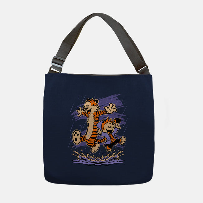 Rainy Day Tiger Boy-None-Adjustable Tote-Bag-Studio Mootant