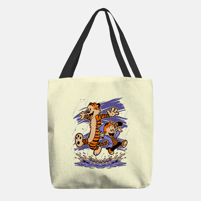 Rainy Day Tiger Boy-None-Basic Tote-Bag-Studio Mootant