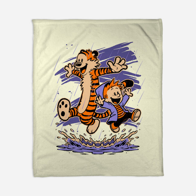 Rainy Day Tiger Boy-None-Fleece-Blanket-Studio Mootant