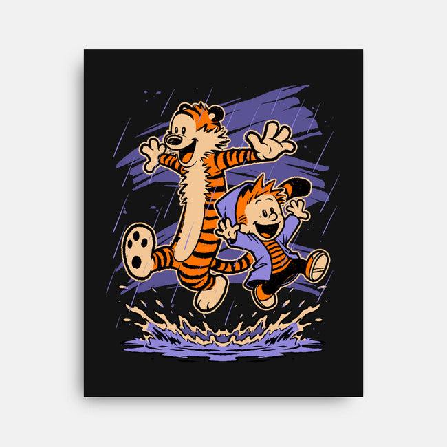 Rainy Day Tiger Boy-None-Stretched-Canvas-Studio Mootant