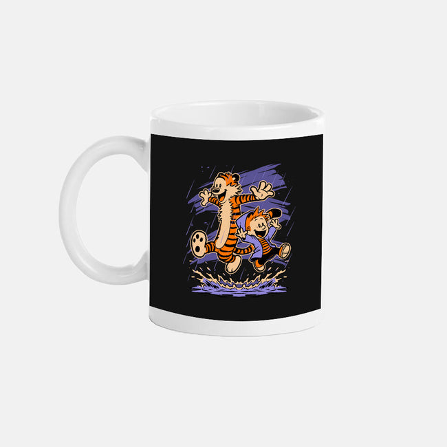 Rainy Day Tiger Boy-None-Mug-Drinkware-Studio Mootant