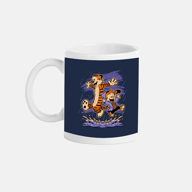 Rainy Day Tiger Boy-None-Mug-Drinkware-Studio Mootant