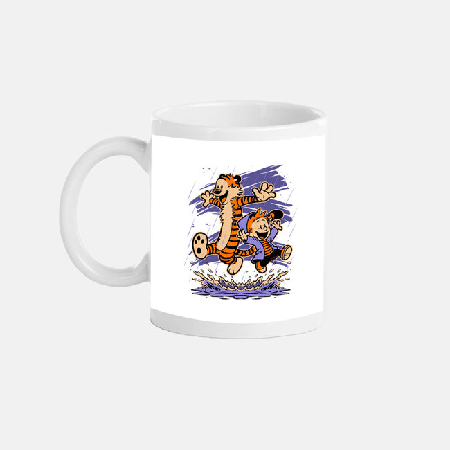 Rainy Day Tiger Boy-None-Mug-Drinkware-Studio Mootant