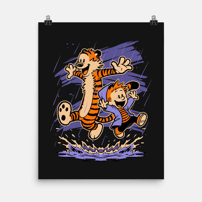 Rainy Day Tiger Boy-None-Matte-Poster-Studio Mootant