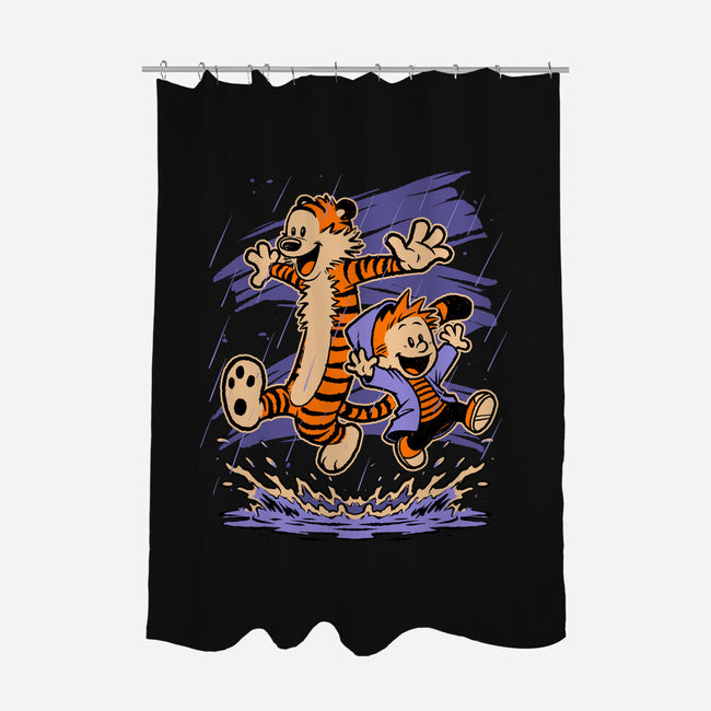 Rainy Day Tiger Boy-None-Polyester-Shower Curtain-Studio Mootant