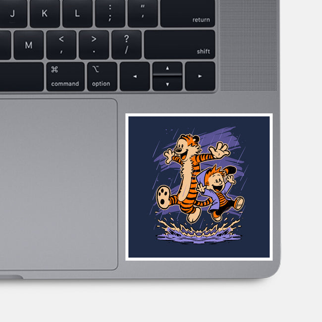 Rainy Day Tiger Boy-None-Glossy-Sticker-Studio Mootant