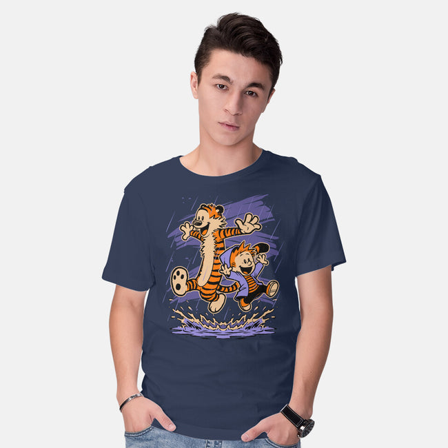 Rainy Day Tiger Boy-Mens-Basic-Tee-Studio Mootant