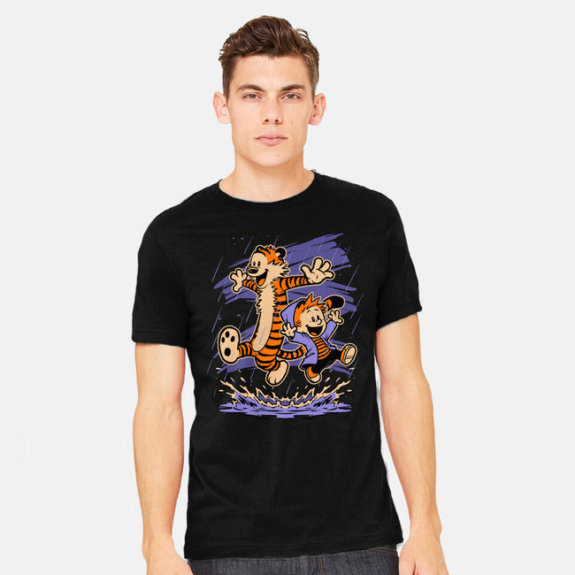 Rainy Day Tiger Boy-Mens-Heavyweight-Tee-Studio Mootant