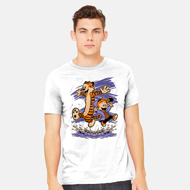 Rainy Day Tiger Boy-Mens-Heavyweight-Tee-Studio Mootant