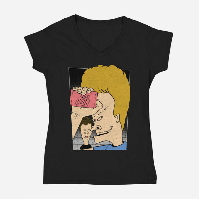 Fight Movie Idiots-Womens-V-Neck-Tee-Studio Mootant