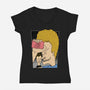 Fight Movie Idiots-Womens-V-Neck-Tee-Studio Mootant