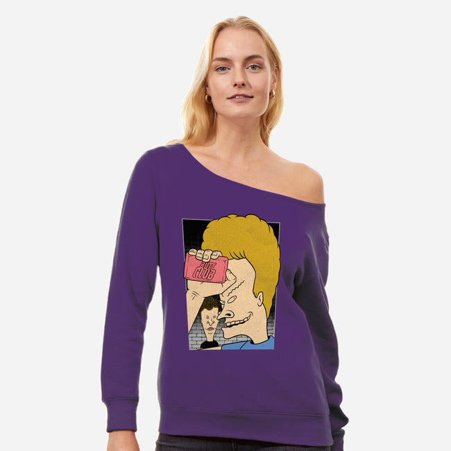 Fight Movie Idiots-Womens-Off Shoulder-Sweatshirt-Studio Mootant