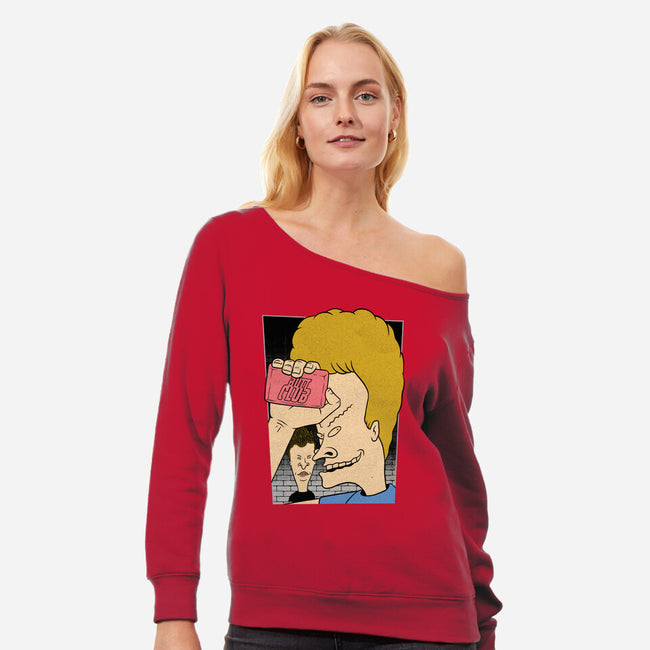 Fight Movie Idiots-Womens-Off Shoulder-Sweatshirt-Studio Mootant