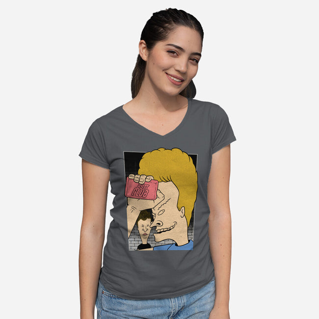 Fight Movie Idiots-Womens-V-Neck-Tee-Studio Mootant