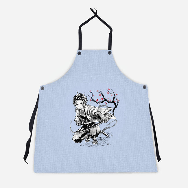 Water Breathing Sumi-E-Unisex-Kitchen-Apron-Astrobot Invention
