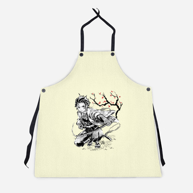 Water Breathing Sumi-E-Unisex-Kitchen-Apron-Astrobot Invention