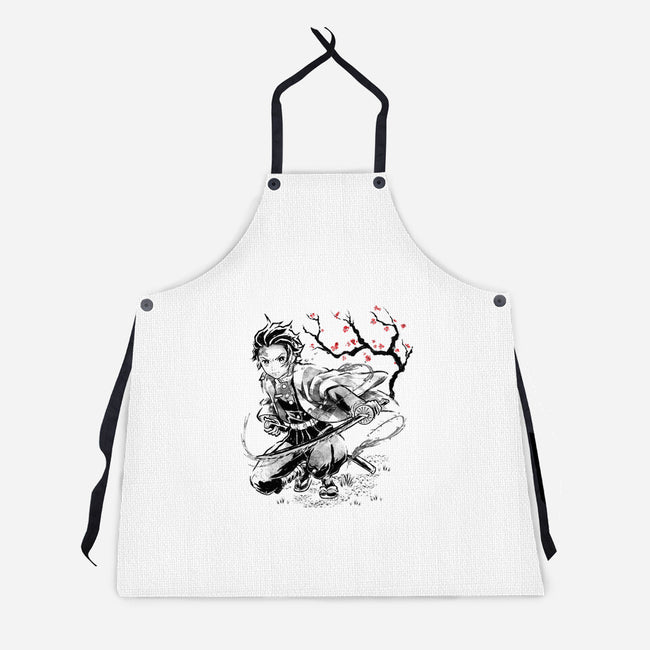 Water Breathing Sumi-E-Unisex-Kitchen-Apron-Astrobot Invention