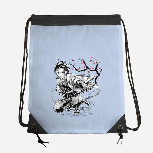 Water Breathing Sumi-E-None-Drawstring-Bag-Astrobot Invention
