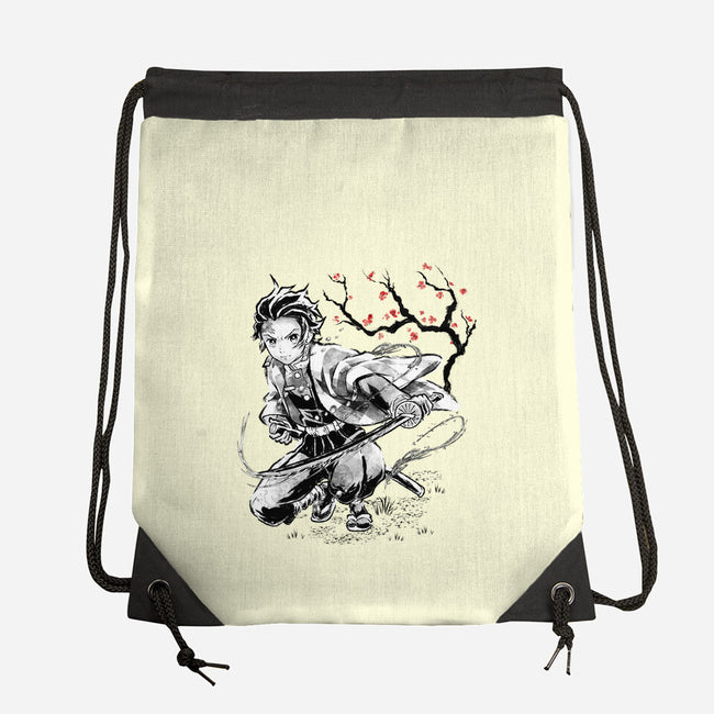 Water Breathing Sumi-E-None-Drawstring-Bag-Astrobot Invention