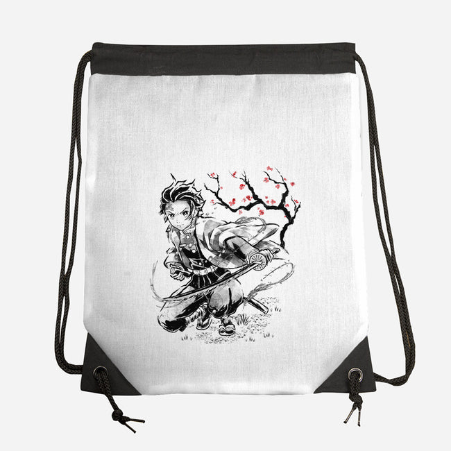 Water Breathing Sumi-E-None-Drawstring-Bag-Astrobot Invention