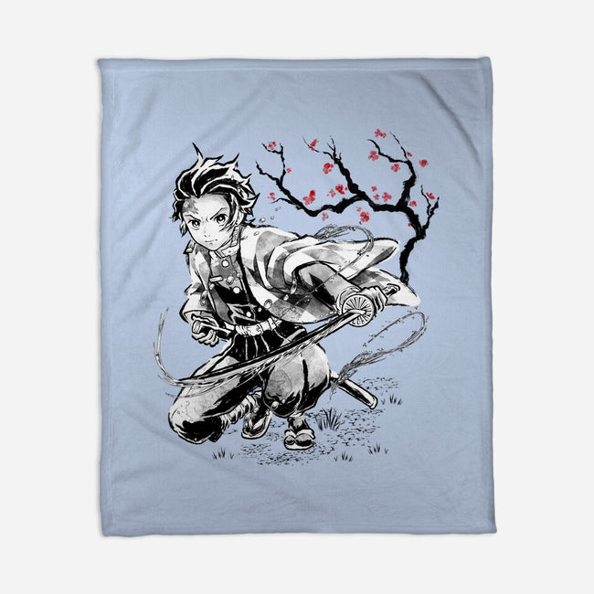 Water Breathing Sumi-E-None-Fleece-Blanket-Astrobot Invention