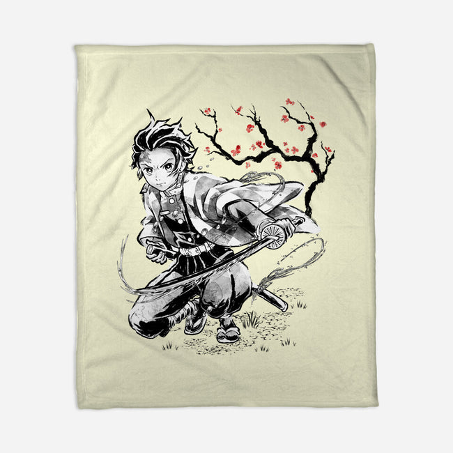 Water Breathing Sumi-E-None-Fleece-Blanket-Astrobot Invention