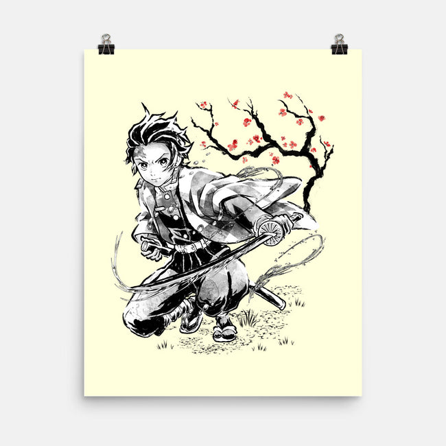 Water Breathing Sumi-E-None-Matte-Poster-Astrobot Invention
