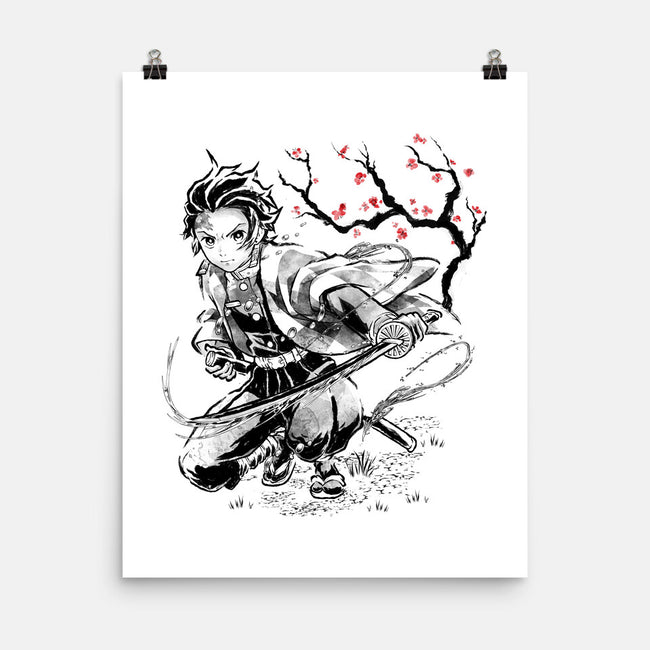 Water Breathing Sumi-E-None-Matte-Poster-Astrobot Invention