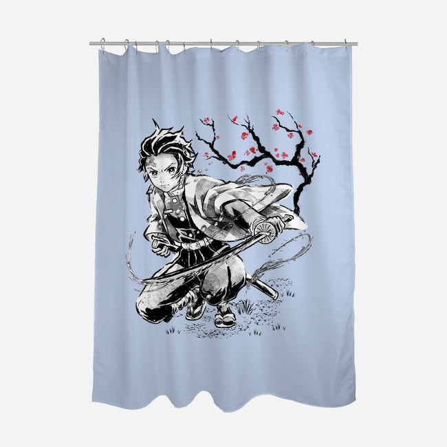 Water Breathing Sumi-E-None-Polyester-Shower Curtain-Astrobot Invention