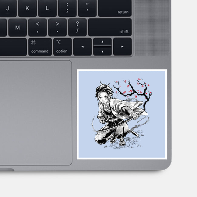 Water Breathing Sumi-E-None-Glossy-Sticker-Astrobot Invention