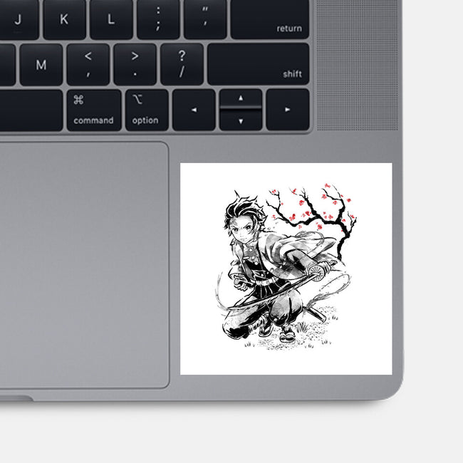 Water Breathing Sumi-E-None-Glossy-Sticker-Astrobot Invention