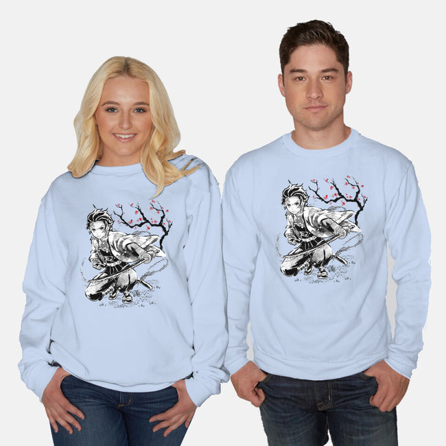 Water Breathing Sumi-E-Unisex-Crew Neck-Sweatshirt-Astrobot Invention