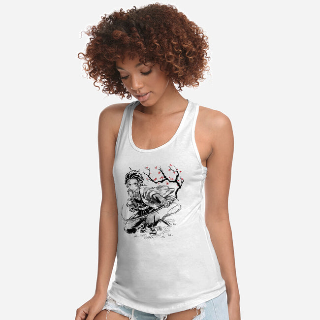 Water Breathing Sumi-E-Womens-Racerback-Tank-Astrobot Invention