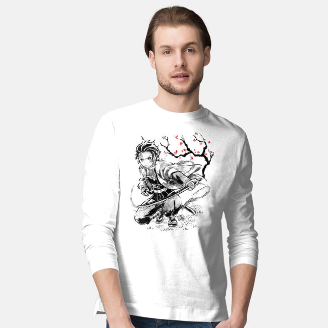 Water Breathing Sumi-E-Mens-Long Sleeved-Tee-Astrobot Invention