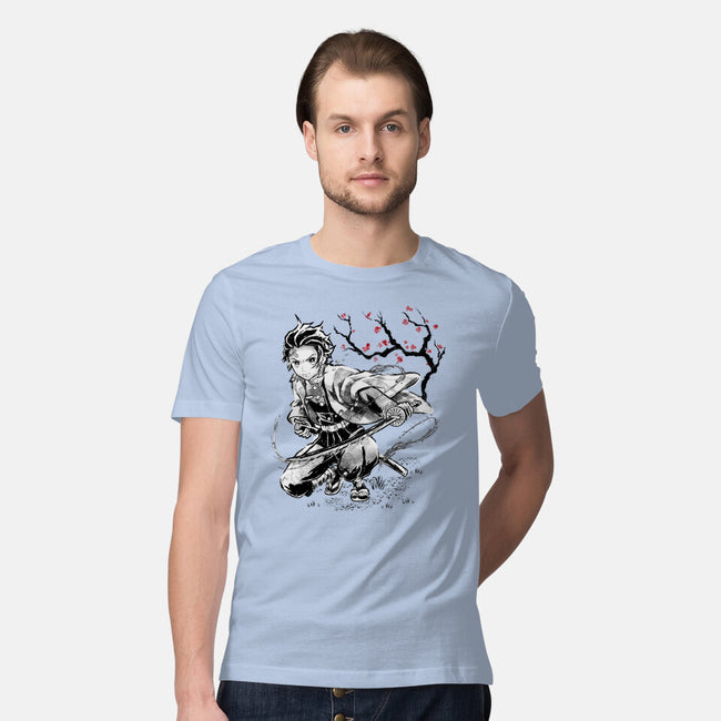 Water Breathing Sumi-E-Mens-Premium-Tee-Astrobot Invention