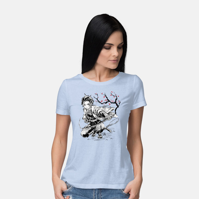 Water Breathing Sumi-E-Womens-Basic-Tee-Astrobot Invention