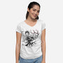 Water Breathing Sumi-E-Womens-V-Neck-Tee-Astrobot Invention