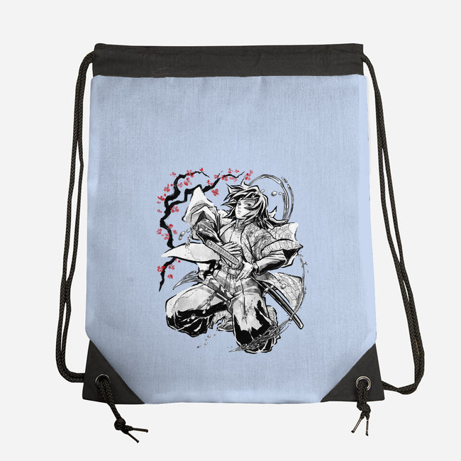 Water Breathing Hashira Sumi-E-None-Drawstring-Bag-Astrobot Invention