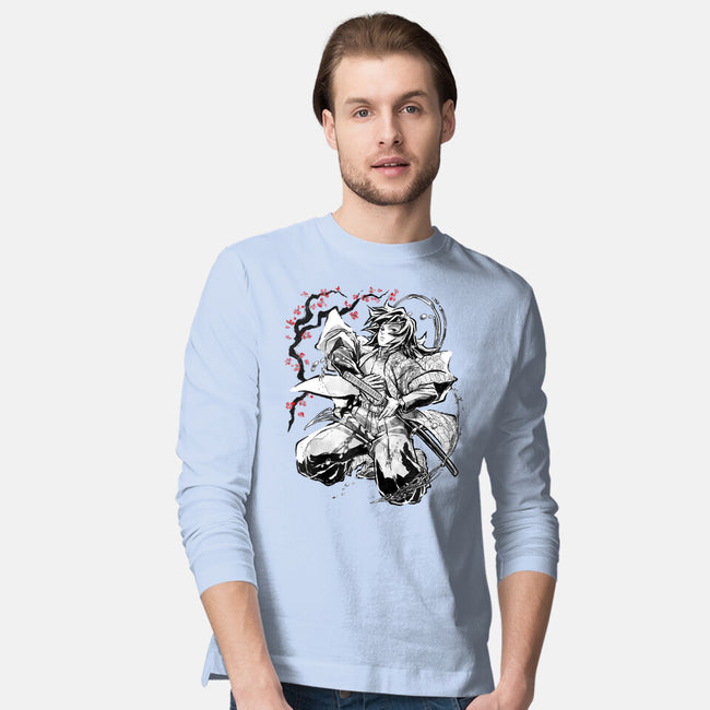 Water Breathing Hashira Sumi-E-Mens-Long Sleeved-Tee-Astrobot Invention