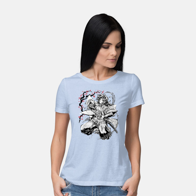 Water Breathing Hashira Sumi-E-Womens-Basic-Tee-Astrobot Invention