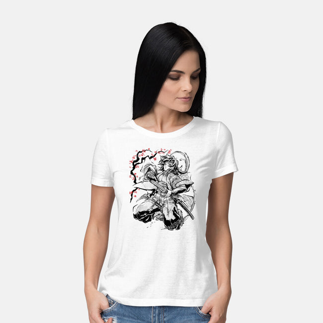 Water Breathing Hashira Sumi-E-Womens-Basic-Tee-Astrobot Invention