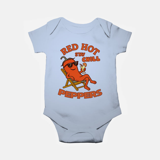 Red Hot Stay Chill Peppers-Baby-Basic-Onesie-fanfabio
