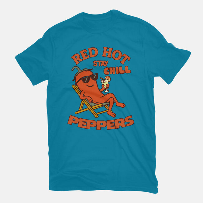 Red Hot Stay Chill Peppers-Mens-Basic-Tee-fanfabio